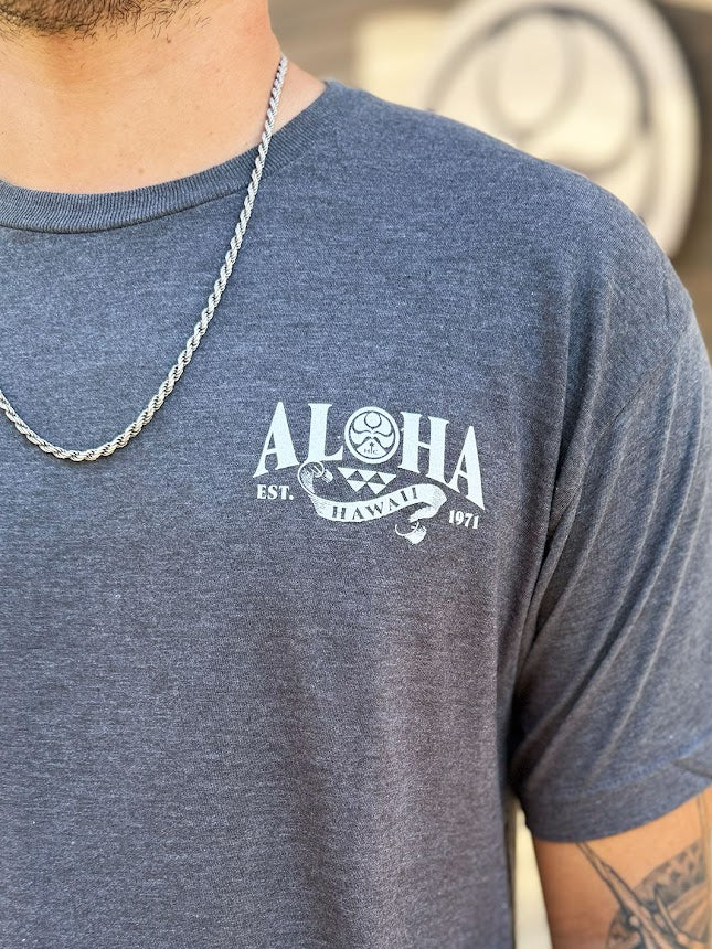 HIC ALOHA KAMEHAMEHA TEE - CHARCOAL HEATHER - Image 2
