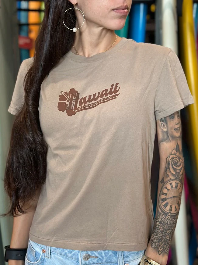 HIC HAWAII GIRL TOURIST WOMENS TEE - SMOKEY